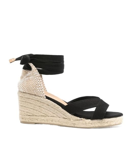 Castaner Black Wedge High-Heeled Sandals