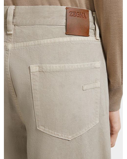 Zegna Gray Roccia Cotton Pants for men