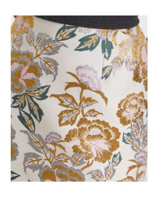 Carolina Herrera White Floral Jacquard Midi Skirt