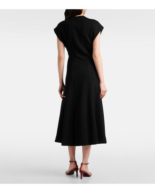 Jil Sander Black Ribbed-Knit Midi Dress