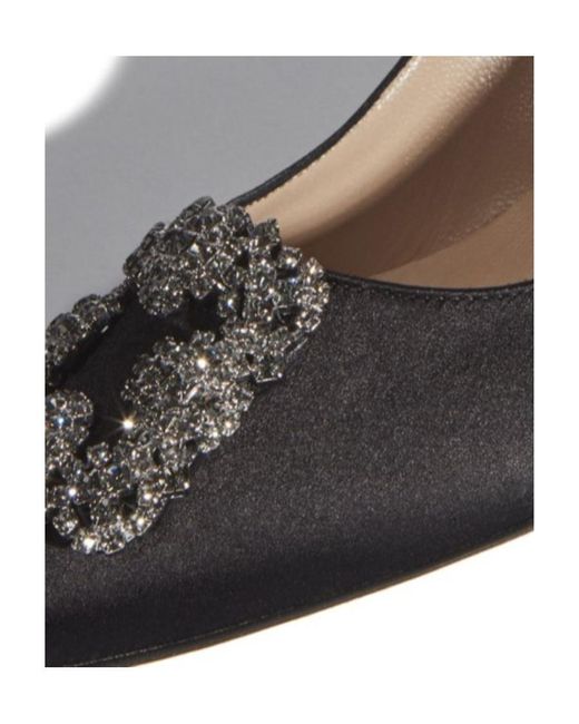 Manolo Blahnik Black Hangisi Pointed-Toe Pumps