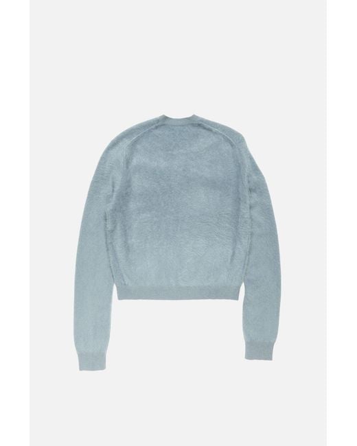 Acne Blue V-Neck Fuzzy Cardigan for men