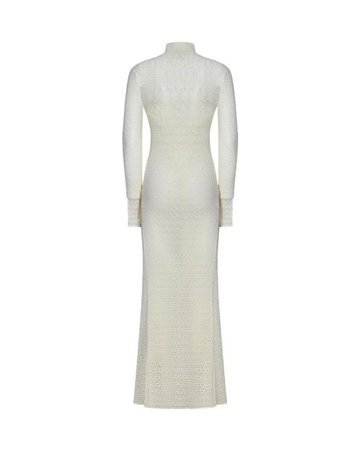 Tom Ford White Open-Knit Maxi Dress