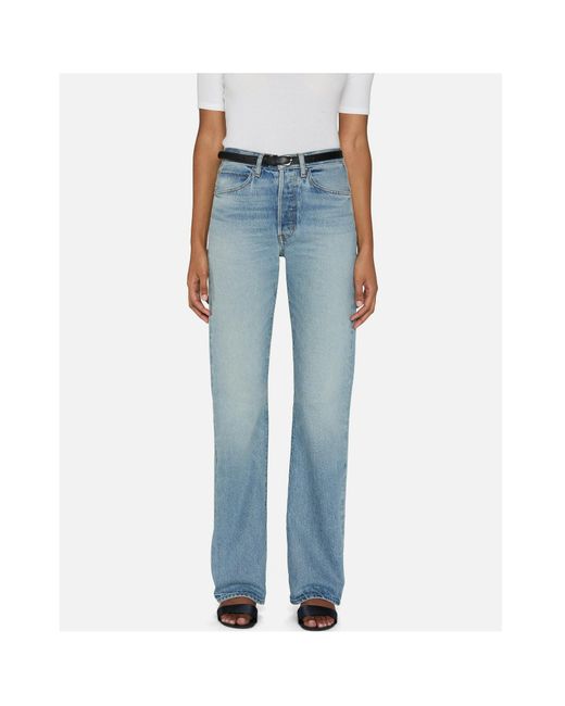FRAME Blue The Vertical Straight-Leg Jeans