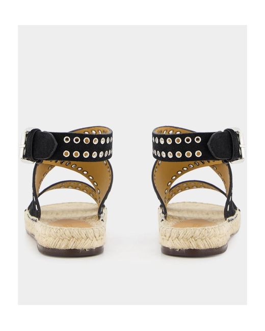 Isabel Marant Black Open Toe Flat Sandals