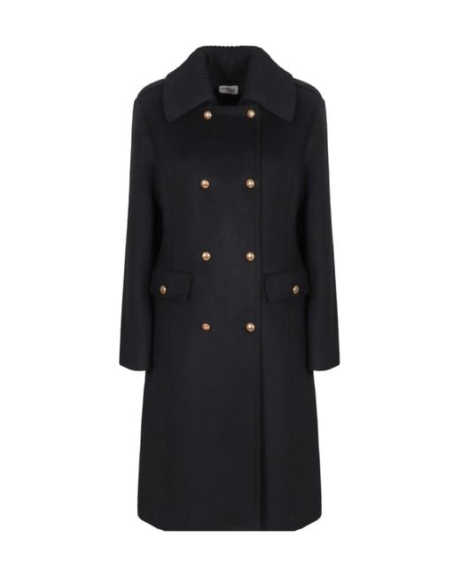P.A.R.O.S.H. Black Double Breasted Long Sleeved Coat
