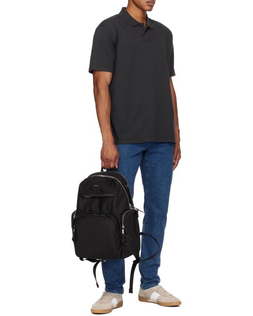 Boss Black Boss Logo Plaque Zip-Up Backpack for men