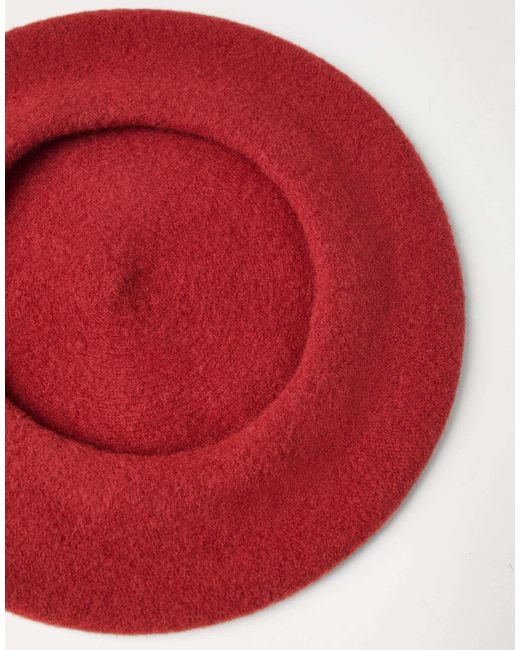 Brunello Cucinelli Red Wool Beret