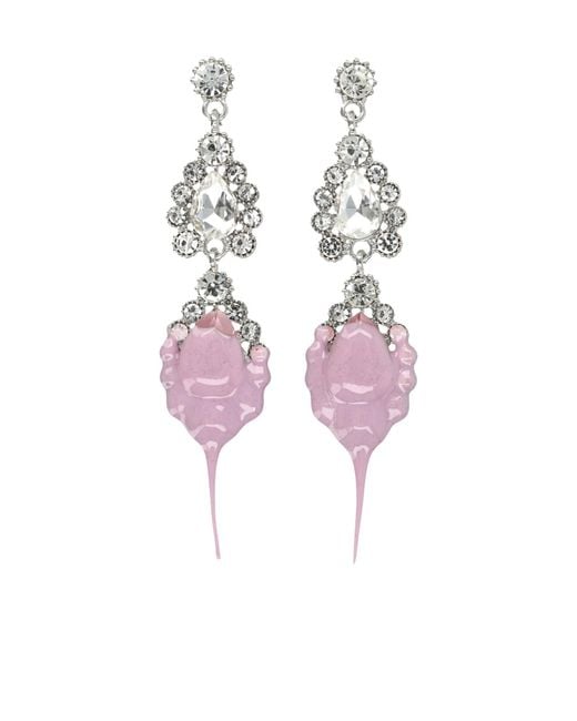 OTTOLINGER Pink Dipped Faux Pearl Drop Earrings