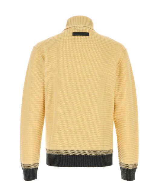 Zegna Yellow Turtleneck Long Sleeved Jumper for men