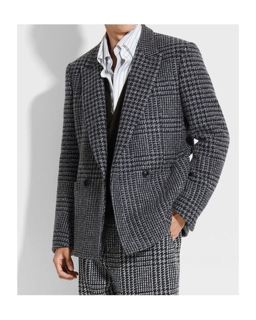 Zegna Blue And Wool And Cashmere Jacket for men