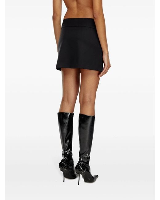 DIESEL Black O-Dixy Logo Detailed Mini Skirt
