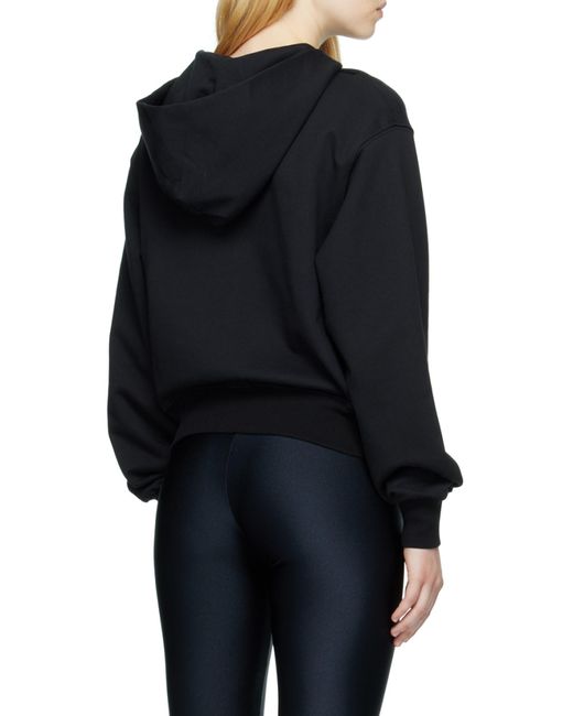 Versace Jeans Black Buckle-Detail Cut-Out Hoodie