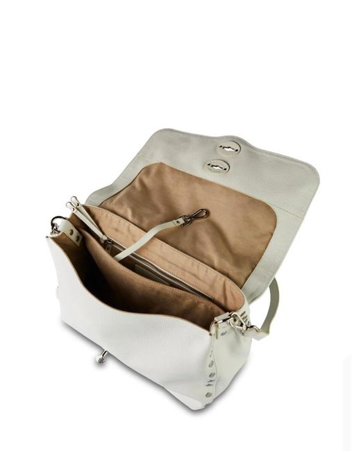 Zanellato Gray Twist-Lock Top Handle Satchel Bag