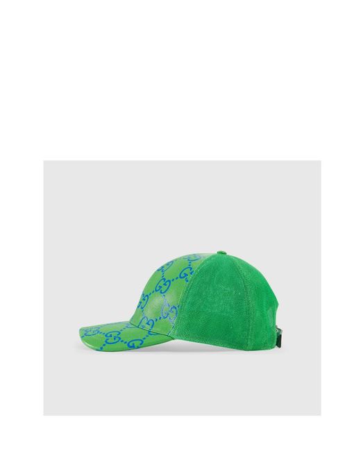 Gucci Green Monogram-Print Baseball Cap for men