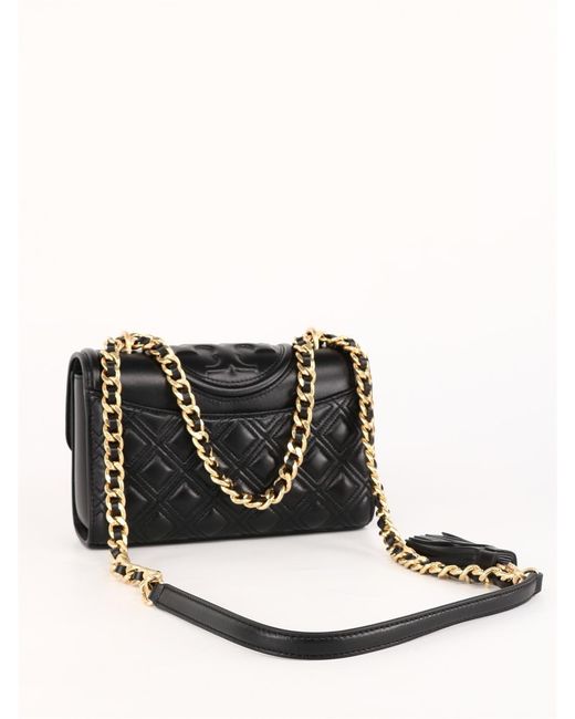 Tory Burch Black Fleming Convertible Embossed Small Shoulder Bag