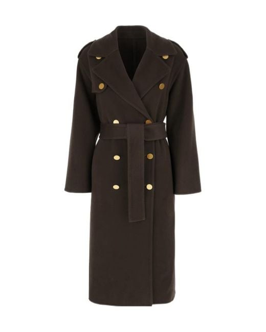Alberta Ferretti Black Double-Breasted Coat