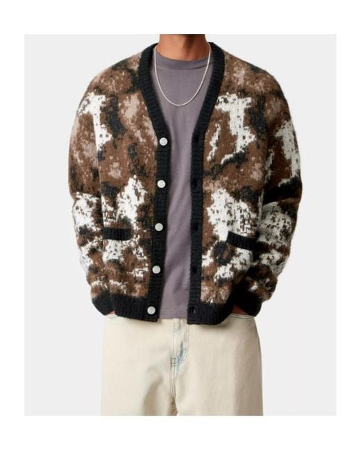 Carhartt Brown Merton V-Neck Cardigan for men