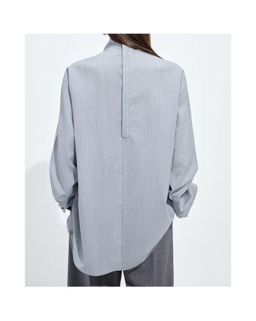Bottega Veneta Blue Light Wool Toile Blouse