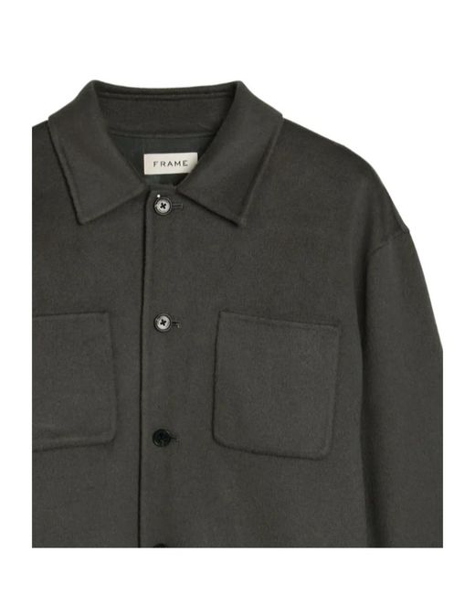 FRAME Black Chest-Pocket Overshirt for men