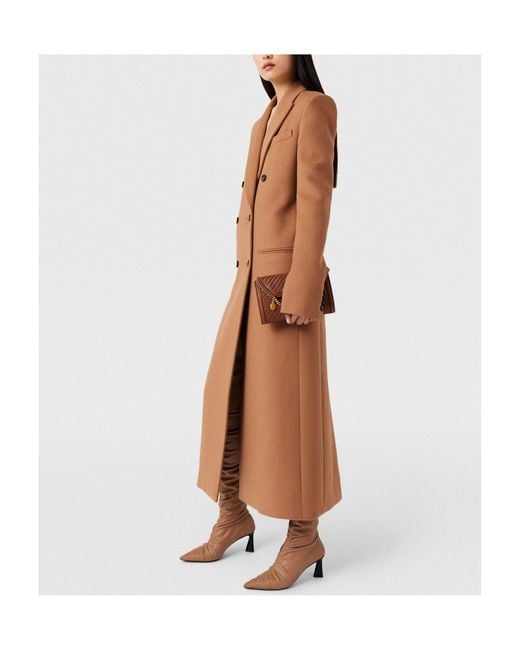 Stella McCartney Brown Double-Breasted Longline Coat