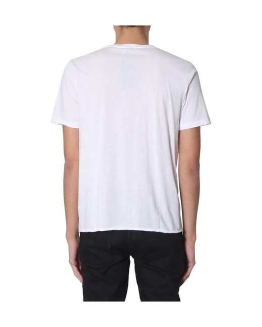 Saint Laurent White Animal Print' T-Shirt for men