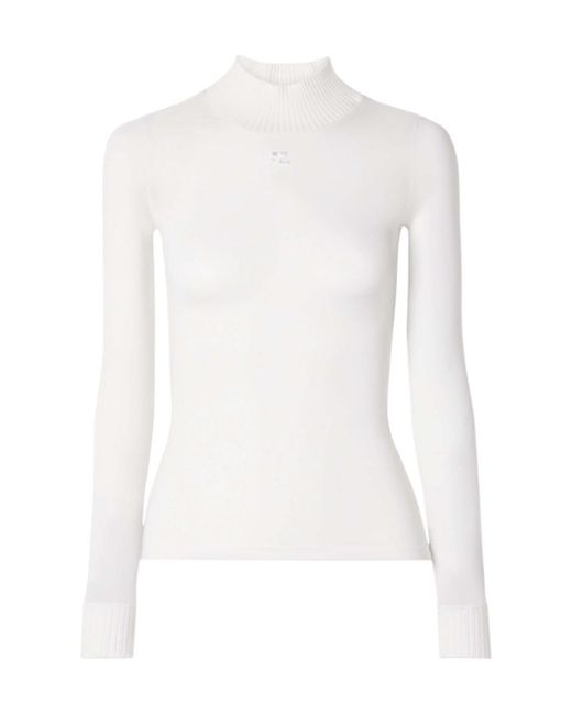 Courreges White Reedition Second Skin Mesh Top