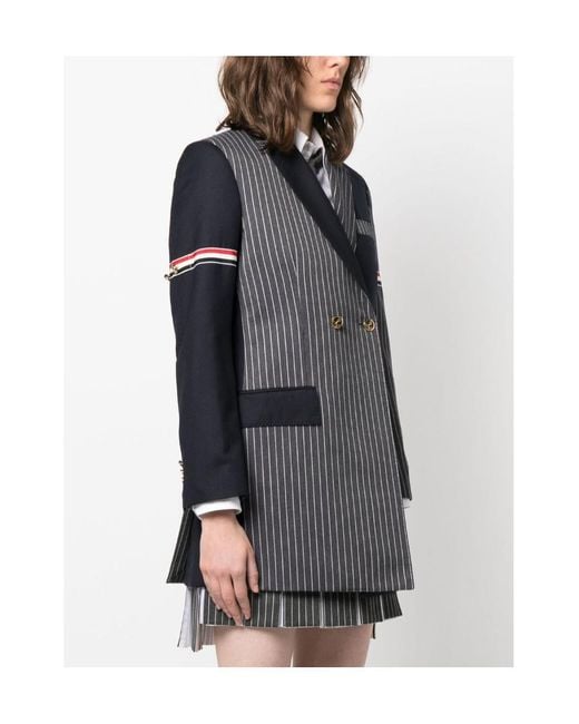 Thom Browne Black Patchwork Button-Up Blazer