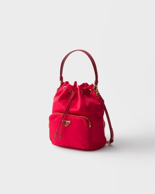 Prada Red Duet Re-Nylon Bucket Bag
