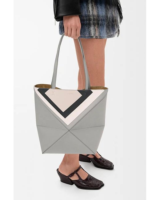 Loewe Gray Medium Puzzle Fold Tote Bag