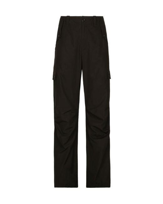 Dolce & Gabbana Black Logo Plaque Cargo Pants for men