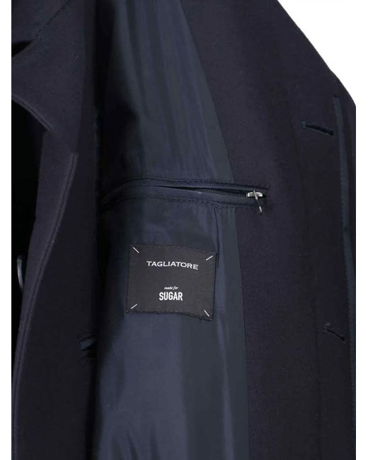 Tagliatore Blue Loyd Long-Sleeved Coat for men