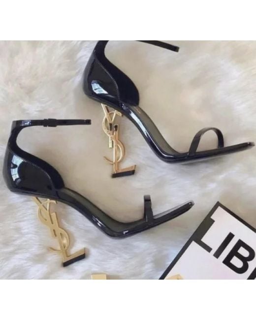 Saint Laurent Black Opyum Open Toe Sandals