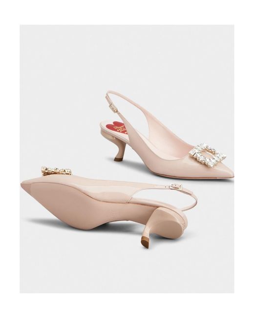 Roger Vivier Natural Virgule Buckle Slingback Pumps