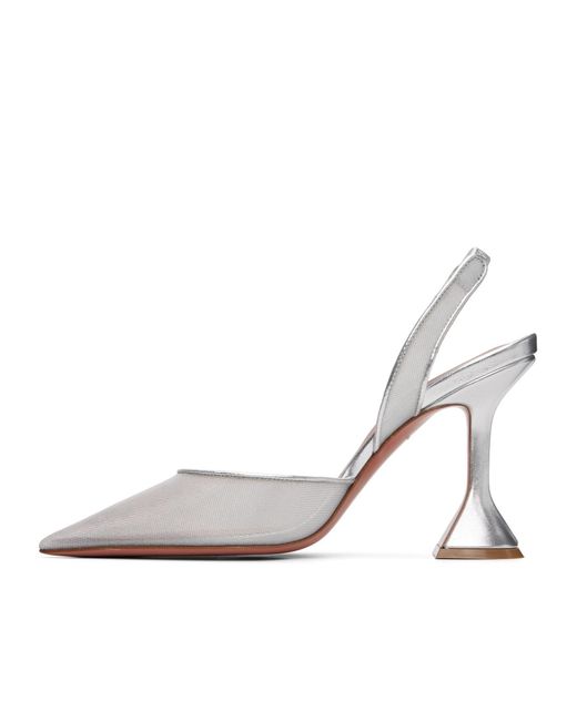 AMINA MUADDI White Holli Mesh Sling 95 Pointed-Toe High-Heeled Sandals