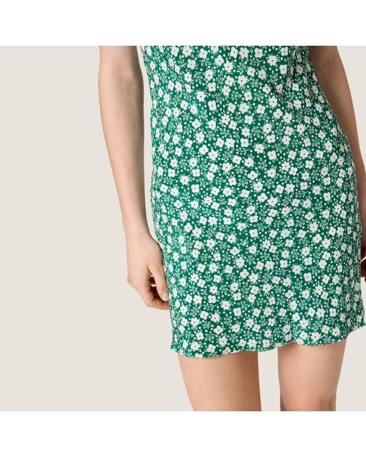 Miu Miu Green Crepe De Chine Mini-Dress