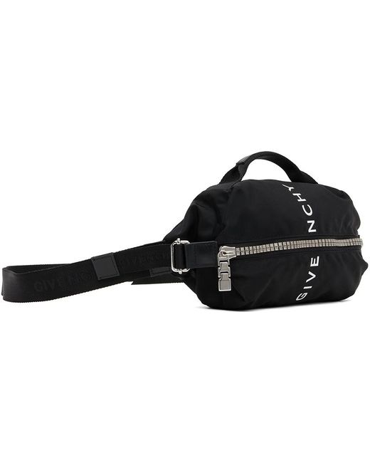 Givenchy Black Logo Printed Belt Bag for men