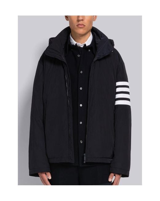 Thom Browne Black 4-Bar Stripe Padded Jacket for men