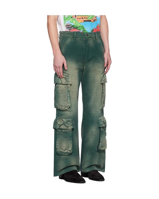 Amiri Green Jacquard Utility Pants for men