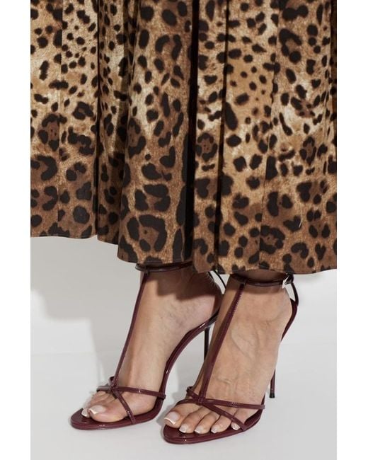 Paris Texas Metallic Round-Toe High-Heeled Sandals