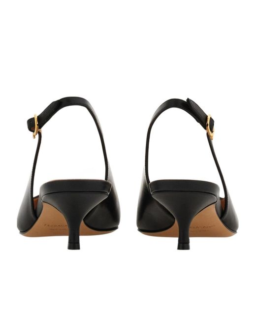Ferragamo Brown Maxi Gancini Slingback Pump