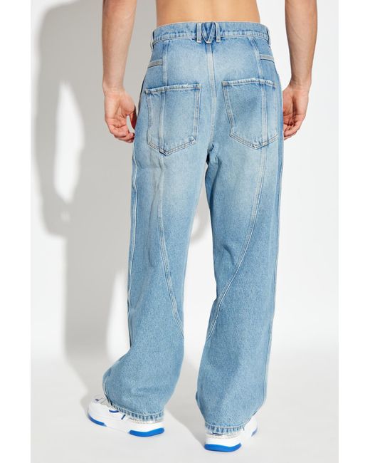 Moschino Blue Logo-Patch Jeans for men