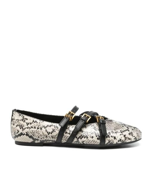 MICHAEL Michael Kors Black Indy Embossed Ballet Flats