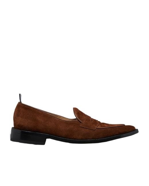 Thom Browne Brown Rwb Striped Varsity Penny Loafers for men