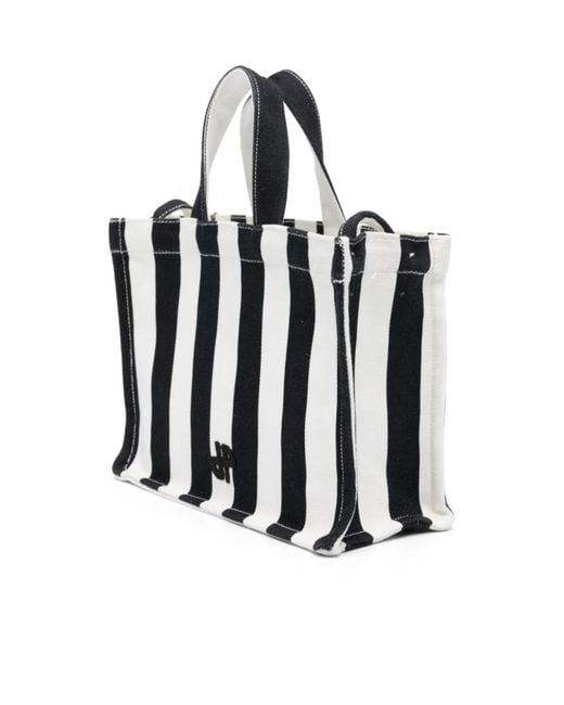 Patou Black Striped Everyday Tote Bag