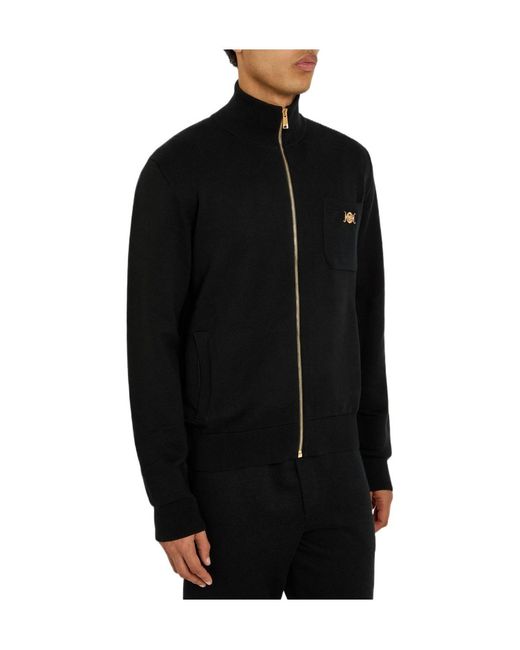 Versace Black Zip-Up Knitted Sweater for men