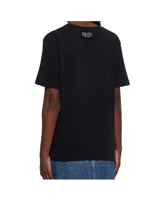 Khaite Black Mae Logo Patch Crewneck T-Shirt