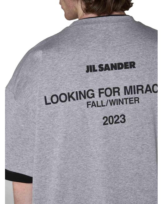 Jil Sander Gray Round-Necked T-Shirt for men