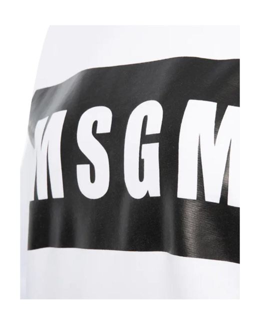 MSGM White Logo Hoodie