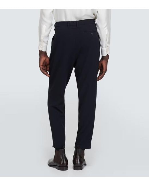 Giorgio Armani Blue Pure Wool Casual Pants for men